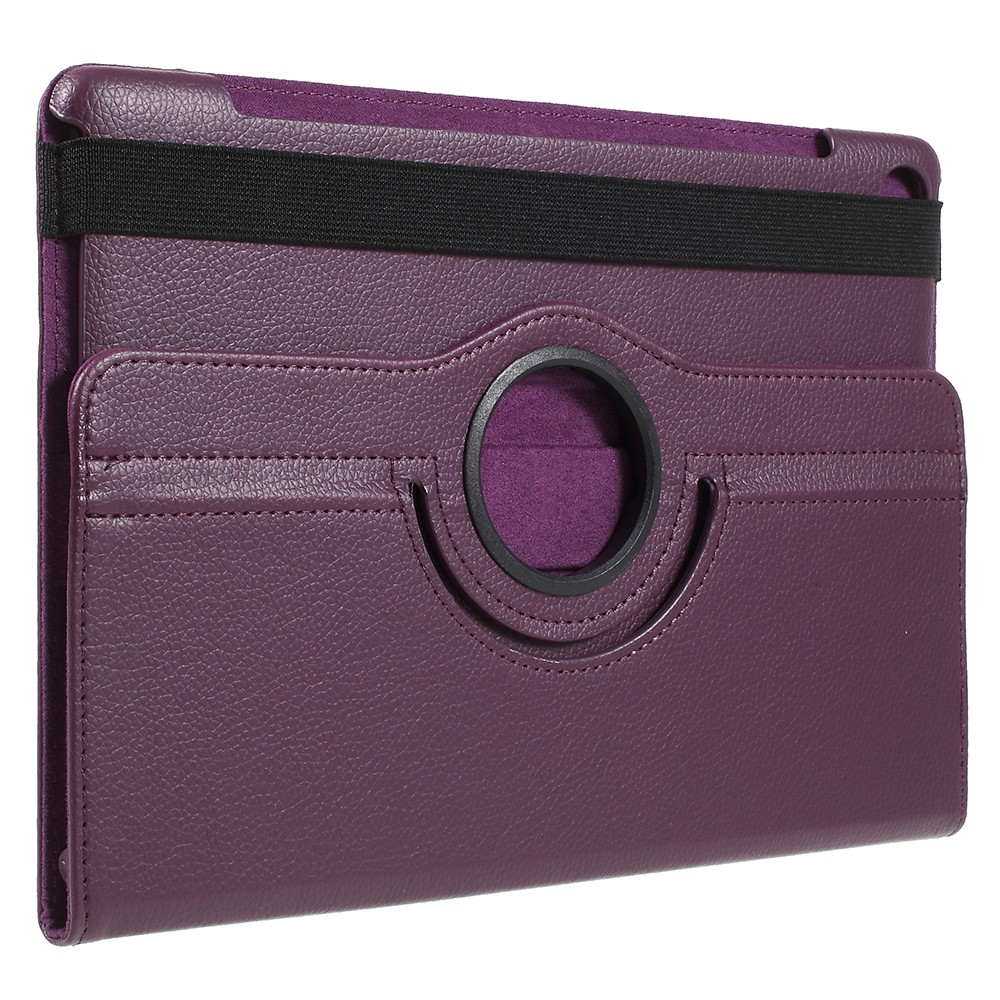 Litchi Skin Leather Cover Shell Case with Rotating Stand for Huawei MediaPad M5 10 / M5 10 (Pro) - Purple-3