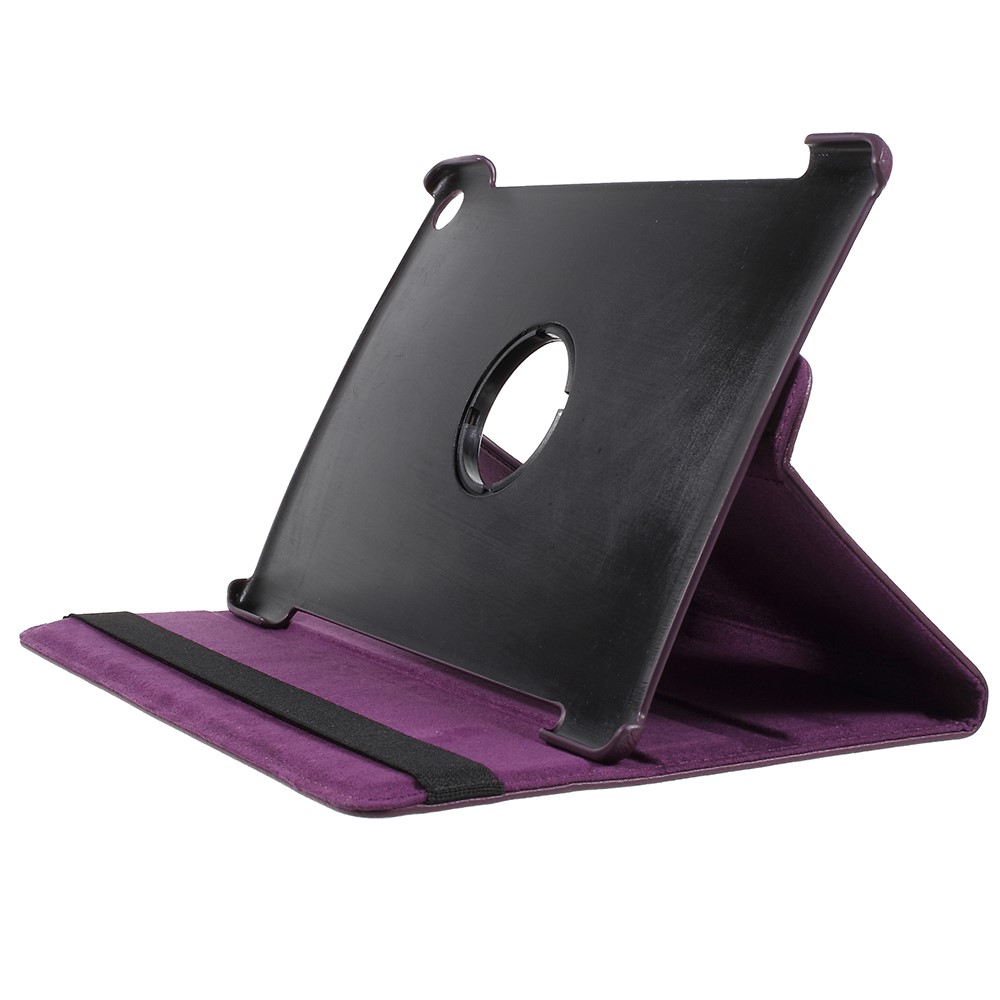 Litchi Skin Leather Cover Shell Com Suporte Rotativo Para o Huawei Mediapad M5 10 / M5 10 (Pro) - Roxo