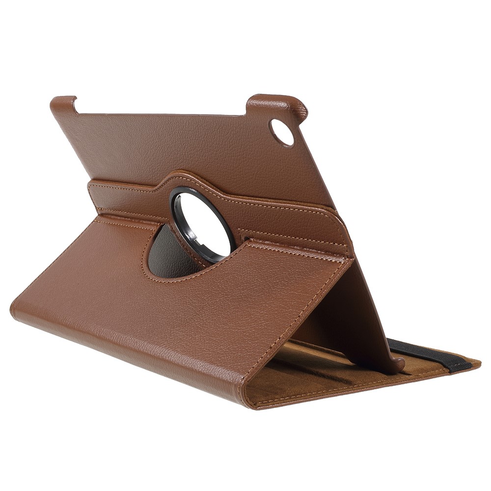 Litchi Skin Leather Cover Shell with Rotating Stand for Huawei MediaPad M5 10 / M5 10 (Pro) - Brown-5