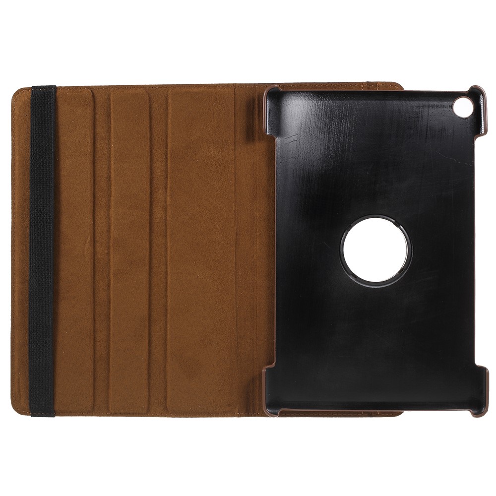 Litchi Skin Leather Cover Shell Com Suporte Rotativo Para a Huawei Mediapad M5 10 / M5 10 (Pro) - Castanho