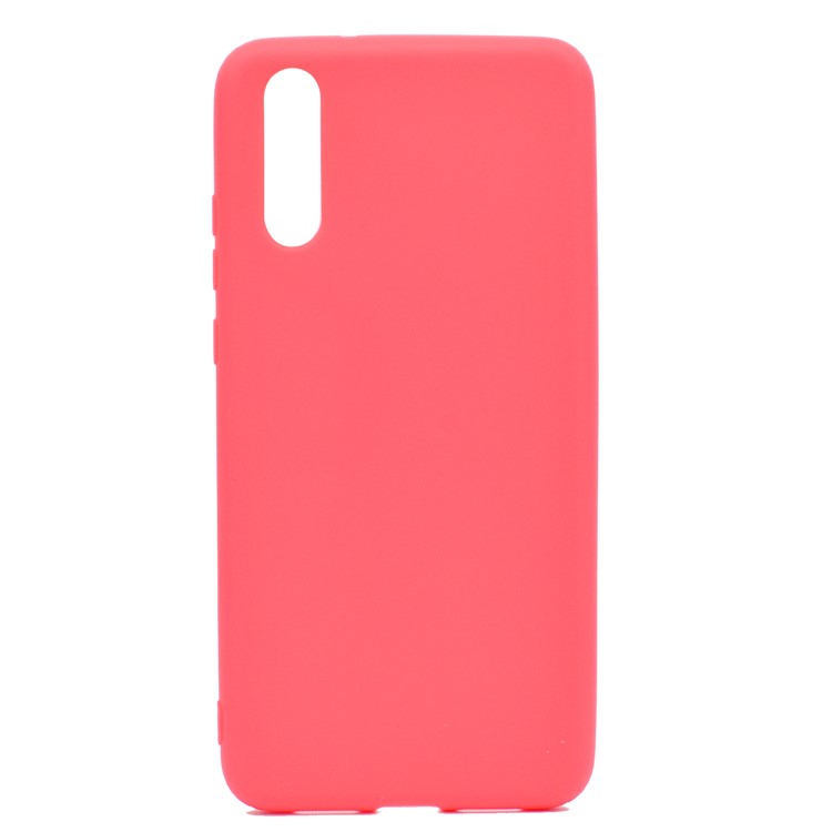 For Huawei P20 Solid Color Frosted Flexible TPU Cellphone Back Cover - Red-2
