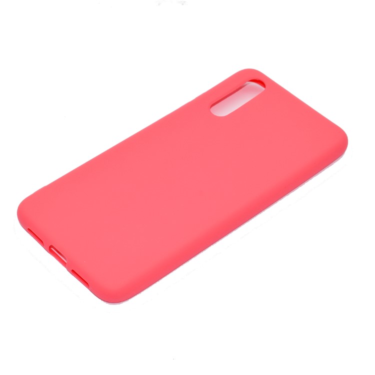 For Huawei P20 Solid Color Frosted Flexible TPU Cellphone Back Cover - Red-3