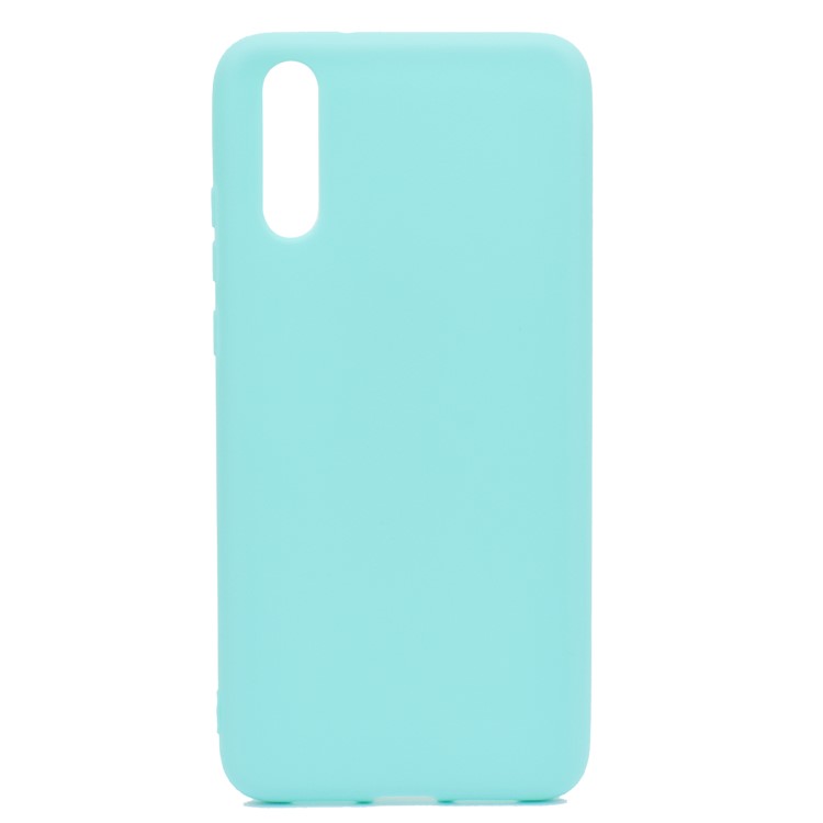 For Huawei P20 Solid Color Frosted Soft TPU Lightweight Casing - Cyan-2