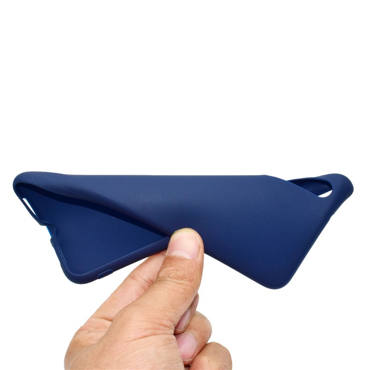 For Huawei P20 Solid Color Matte Flexible Thin TPU Cover Case - Dark Blue-6