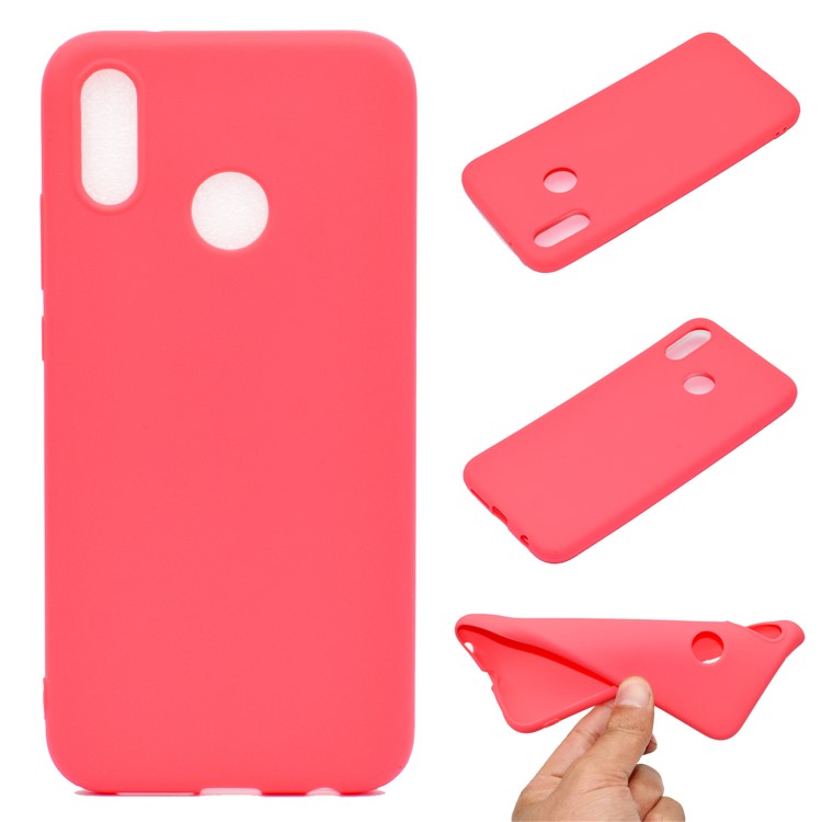 For Huawei P20 Lite/Nova 3e (China) Solid Color Frosted Flexible TPU Phone Cover - Red-1