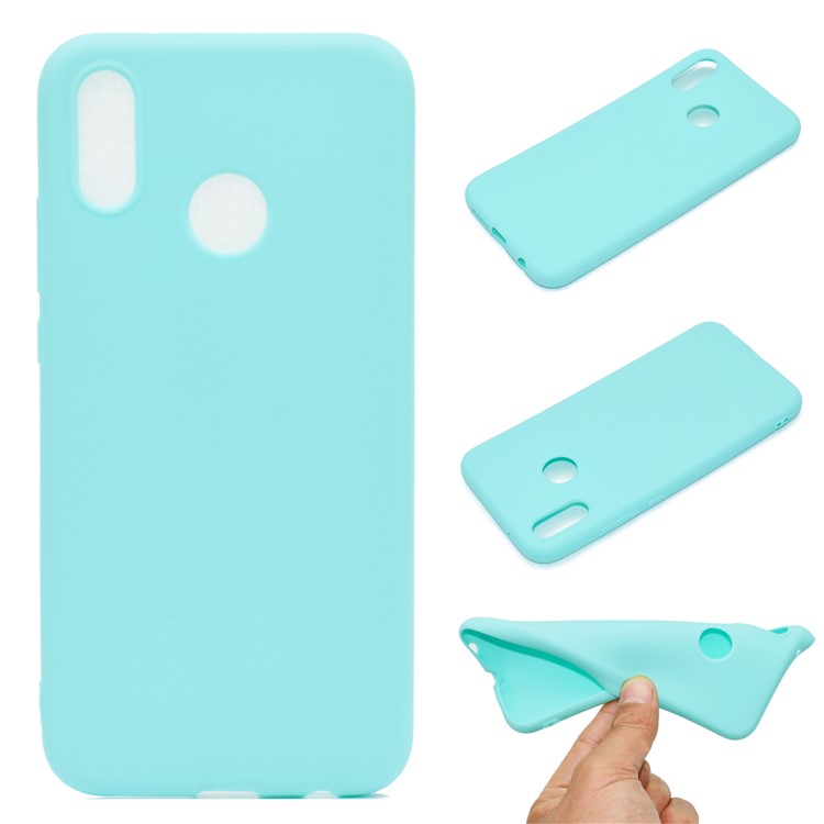 For Huawei P20 Lite/Nova 3e (China) Solid Color Matte Flexible TPU Shell - Cyan-1