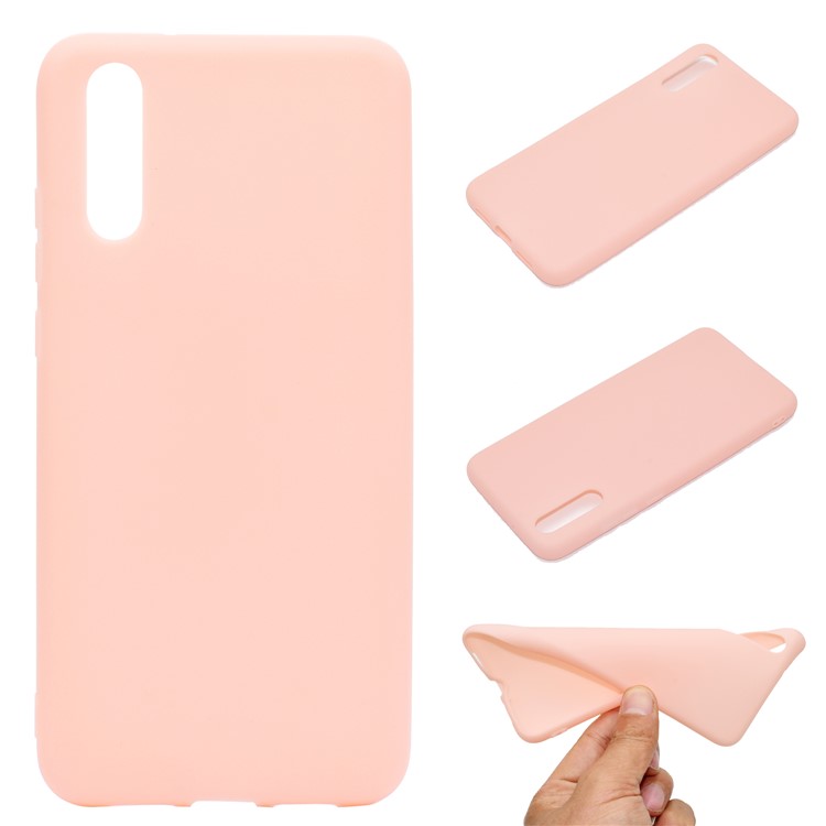For Huawei P20 Pro Solid Color Frosted Flexible TPU Mobile Casing - Pink-1