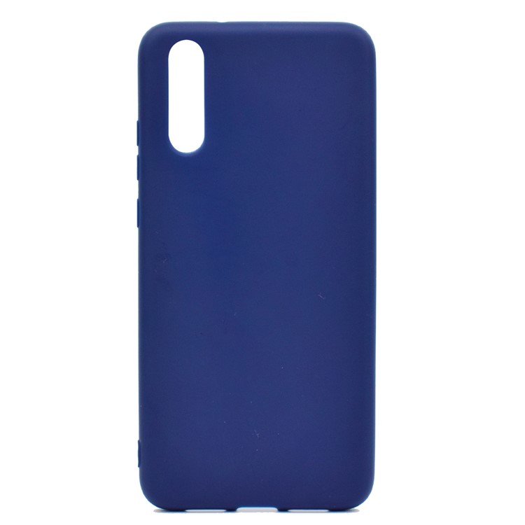 Solid Color Frosted Flexible TPU Cellphone Shell Case for Huawei P20 Pro - Dark Blue-2