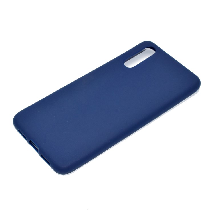 Solid Color Frosted Flexible TPU Cellphone Shell Case for Huawei P20 Pro - Dark Blue-3
