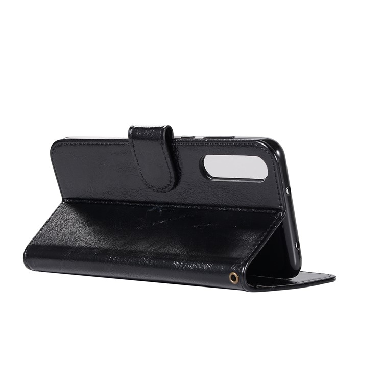 Premium Vintage PU Leather Wallet Stand Phone Case for Huawei P20 Pro - Black-6