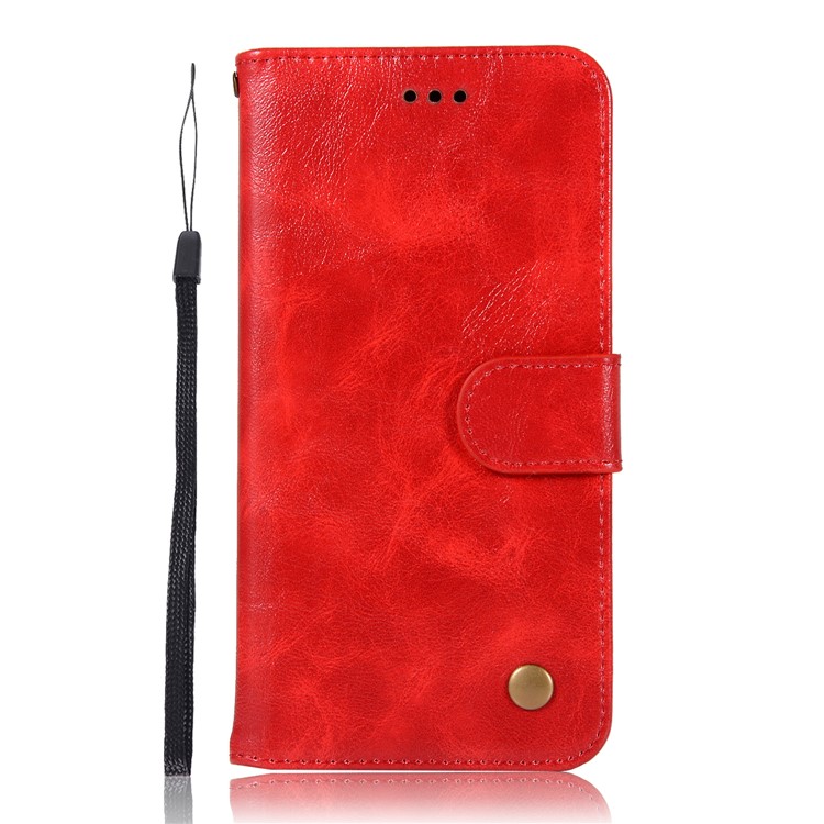 Premium Vintage PU Leather Wallet Stand Casing for Huawei P20 Pro - Red-2