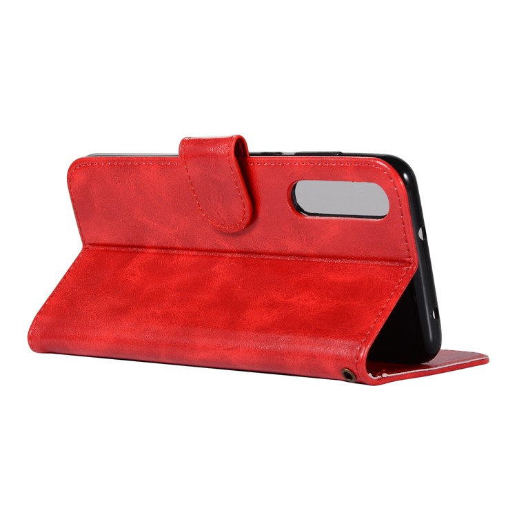 Premium Vintage PU Leather Wallet Stand Casing for Huawei P20 Pro - Red-6