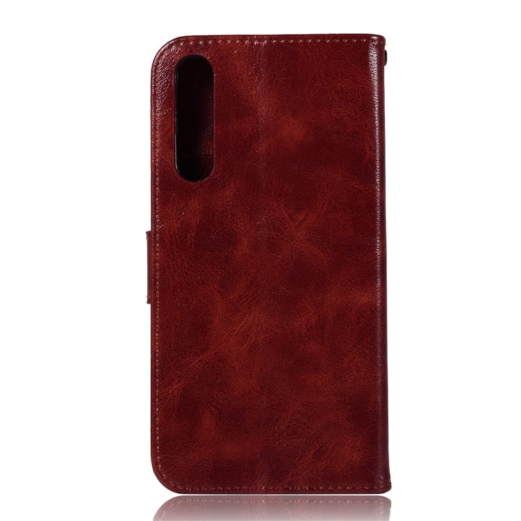 For Huawei P20 Pro Premium Vintage Leather Stand Wallet Magnetic Case - Wine Red-3