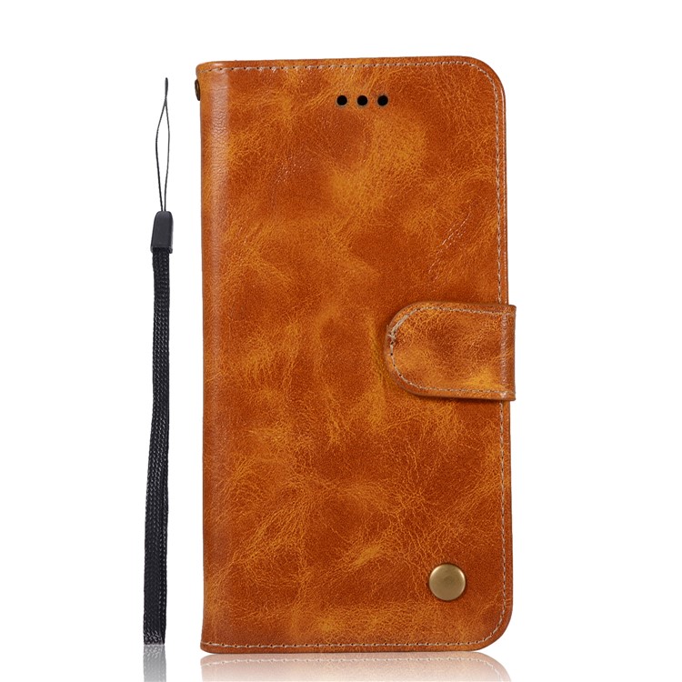 For Huawei P20 Pro Premium Vintage PU Leather Wallet Case with Stand - Brown-2