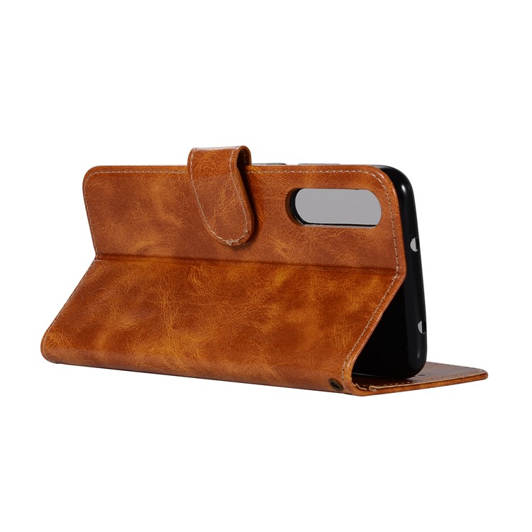 For Huawei P20 Pro Premium Vintage PU Leather Wallet Case with Stand - Brown-6