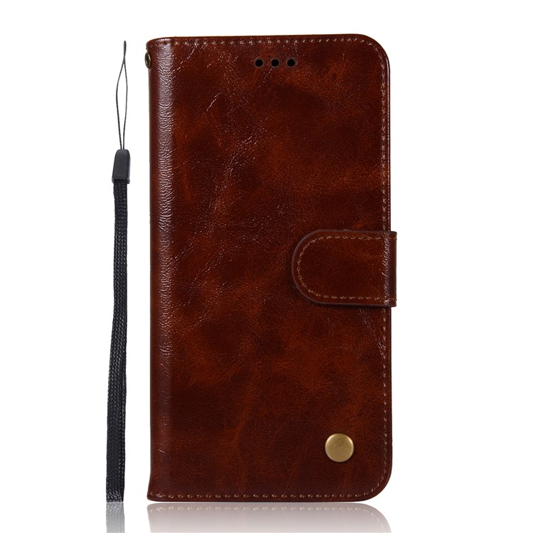 Premium Vintage PU Leather Wallet Stand Cellphone Folio Cover for Huawei P20 Pro - Coffee-2