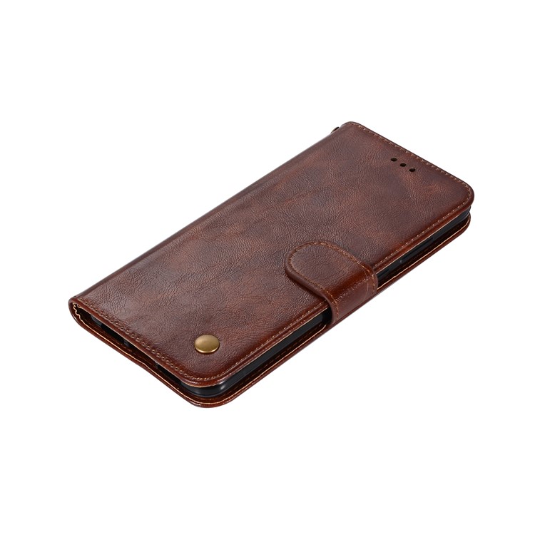Premium Vintage PU Leather Wallet Stand Cellphone Folio Cover for Huawei P20 Pro - Coffee-7