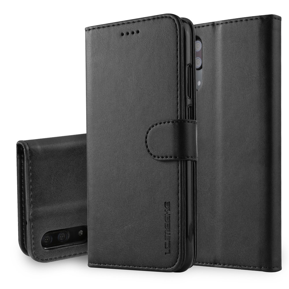 LC.IMEEKE Wallet Stand Leather Protective Case for Huawei P20 - Black-1