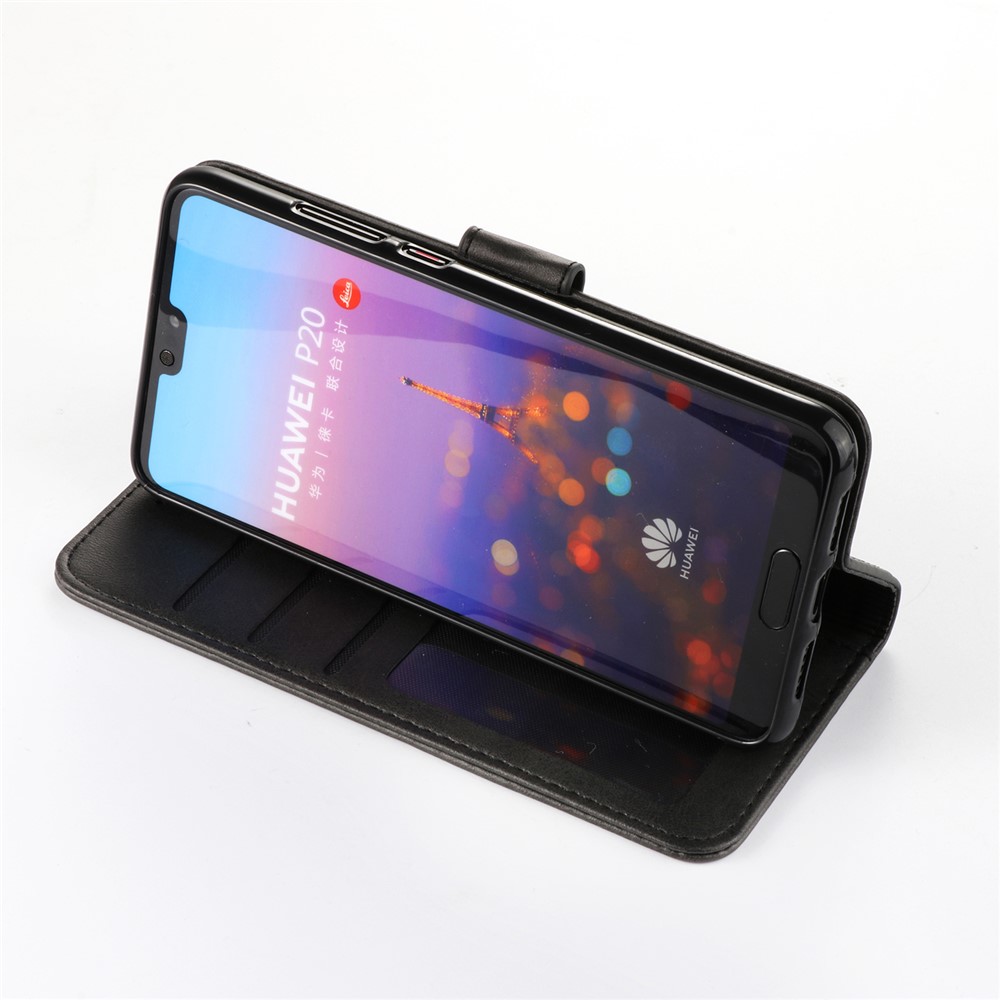 Lc. Imeeke Wallet Stand Leder Schutzhülle Für Huawei P20 - Schwarz-2