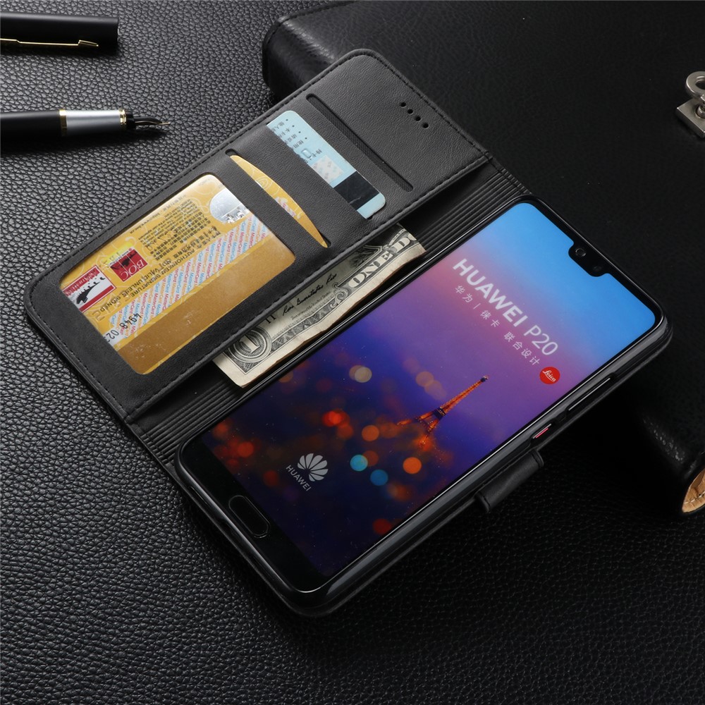 Lc. Imeeke Wallet Stand Leder Schutzhülle Für Huawei P20 - Schwarz-9