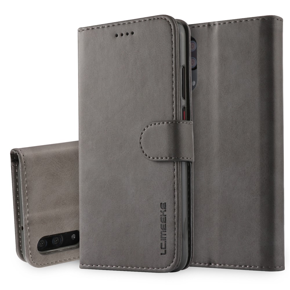 LC. IMEEKE Carteira Suporte De Couro Capa Protetora Flip Para Huawei P20 - Cinzento-1