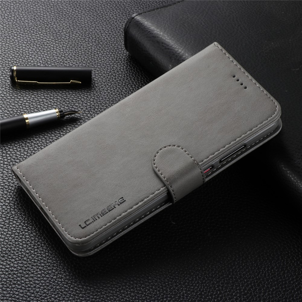 LC. IMEEKE Carteira Suporte De Couro Capa Protetora Flip Para Huawei P20 - Cinzento-7