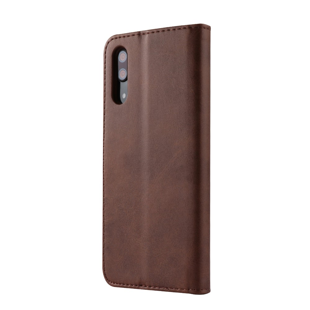 LC.IMEEKE Leather Wallet Protective Cover with Stand for Huawei P20 - Coffee-6