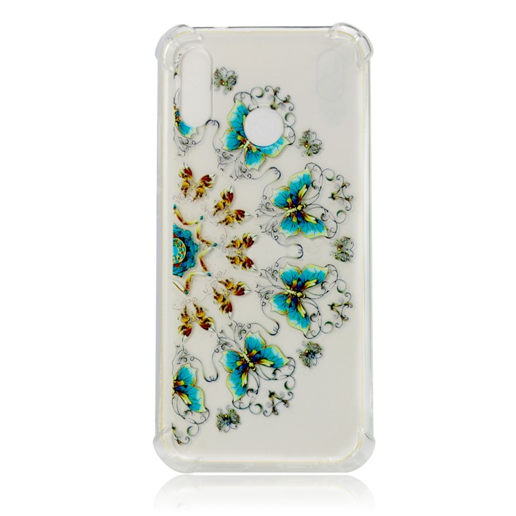 Pattern Printing Drop-Proof See-through TPU Case for Huawei P20 Lite / Nova 3e - Butterflies-2