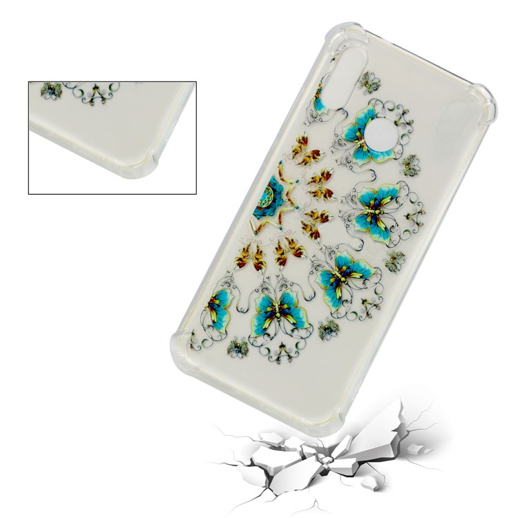 Pattern Printing Drop-Proof See-through TPU Case for Huawei P20 Lite / Nova 3e - Butterflies-3