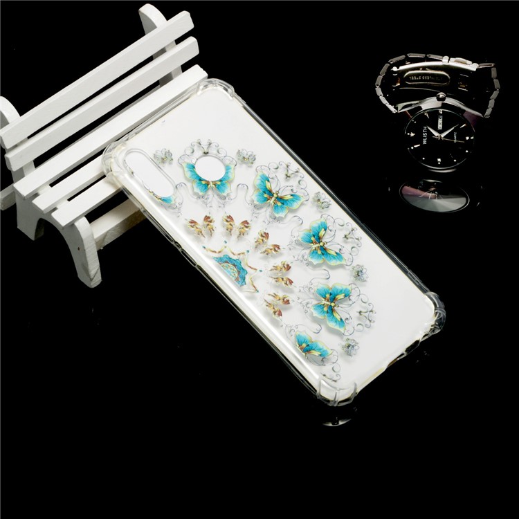 Pattern Printing Drop-Proof See-through TPU Case for Huawei P20 Lite / Nova 3e - Butterflies-6
