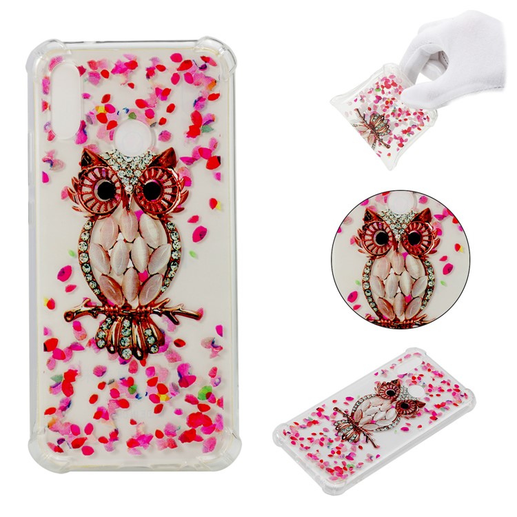 Pattern Printing Drop-Proof See-through TPU Case Cover for Huawei P20 Lite / Nova 3e - Shiny Owl-1