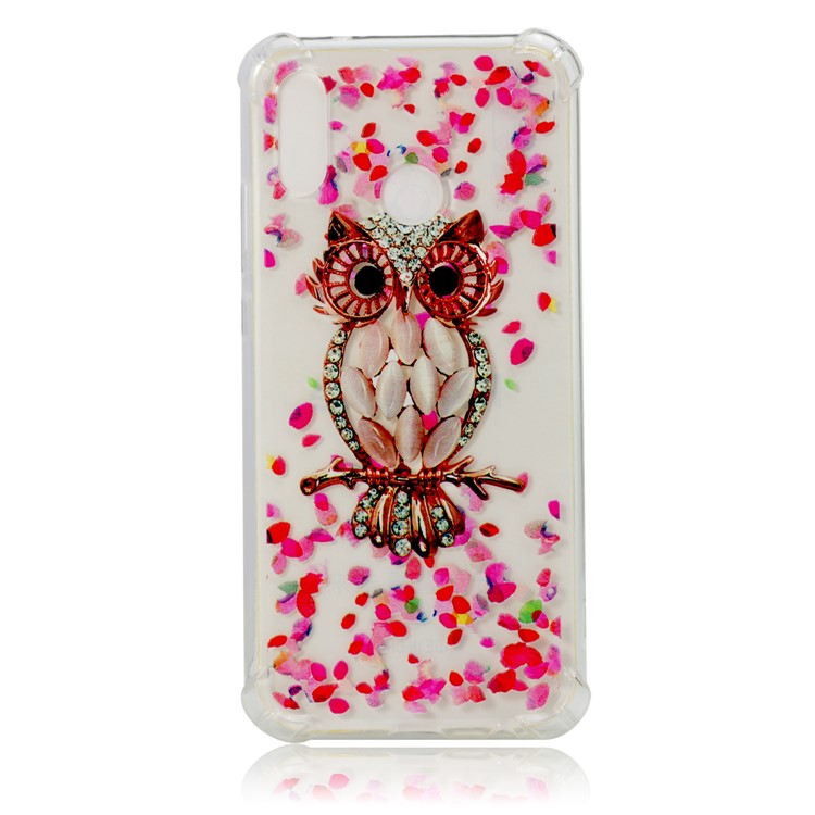 Pattern Printing Drop-Proof See-through TPU Case Cover for Huawei P20 Lite / Nova 3e - Shiny Owl-2