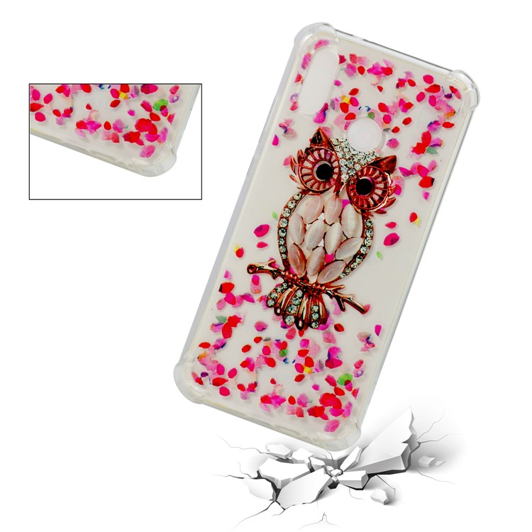 Pattern Printing Drop-Proof See-through TPU Case Cover for Huawei P20 Lite / Nova 3e - Shiny Owl-3