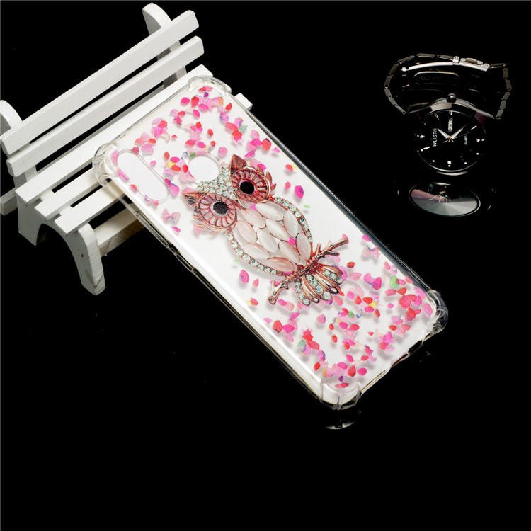Pattern Printing Drop-Proof See-through TPU Case Cover for Huawei P20 Lite / Nova 3e - Shiny Owl-6