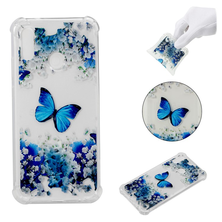 Pattern Printing Drop-Proof See-through TPU Casing Cover for Huawei P20 Lite / Nova 3e - Butterfly and Flower-1