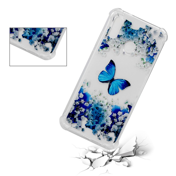 Pattern Printing Drop-Proof See-through TPU Casing Cover for Huawei P20 Lite / Nova 3e - Butterfly and Flower-3