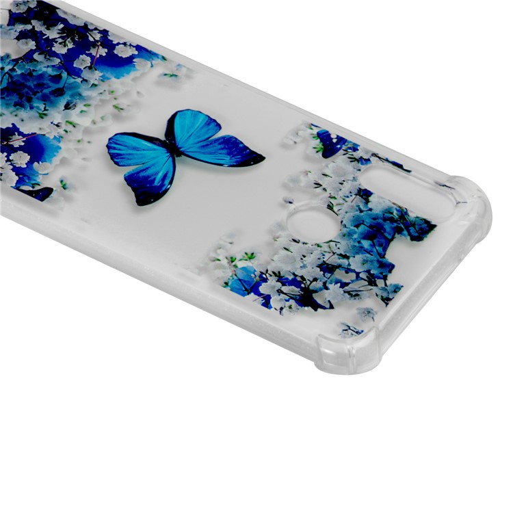 Pattern Printing Drop-Proof See-through TPU Casing Cover for Huawei P20 Lite / Nova 3e - Butterfly and Flower-4