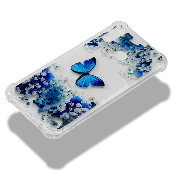 Pattern Printing Drop-Proof See-through TPU Casing Cover for Huawei P20 Lite / Nova 3e - Butterfly and Flower-5
