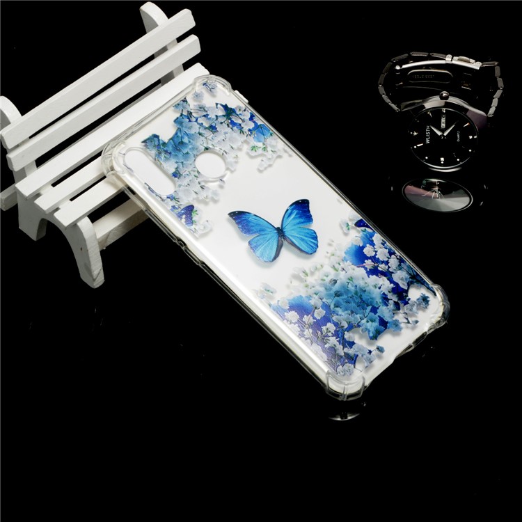 Pattern Printing Drop-Proof See-through TPU Casing Cover for Huawei P20 Lite / Nova 3e - Butterfly and Flower-6