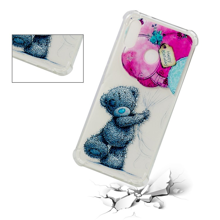 Pattern Printing Drop-Proof See-through TPU Shell for Huawei P20 Lite / Nova 3e - Bear and Balloon-3