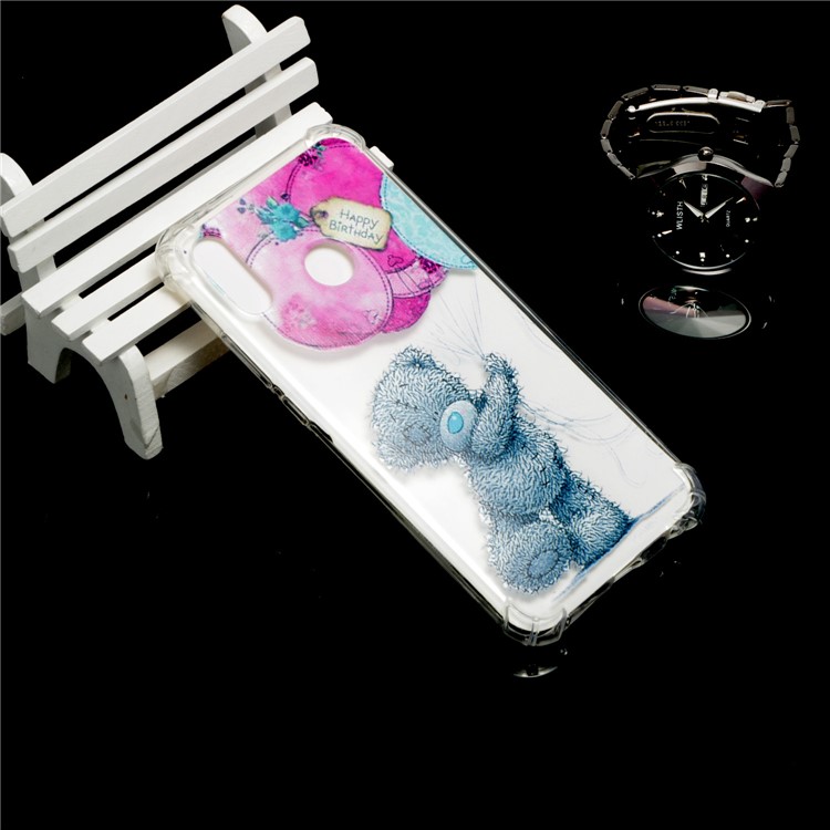 Pattern Printing Drop-Proof See-through TPU Shell for Huawei P20 Lite / Nova 3e - Bear and Balloon-6
