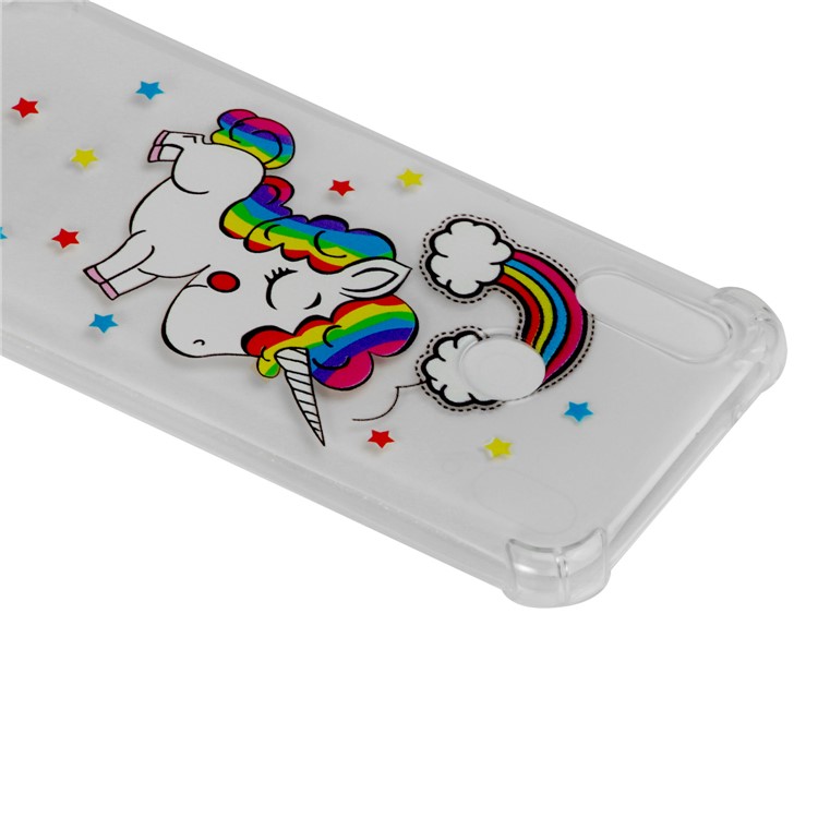 Pattern Printing Drop-Proof See-through TPU Cover for Huawei P20 Lite / Nova 3e - Unicorn-4