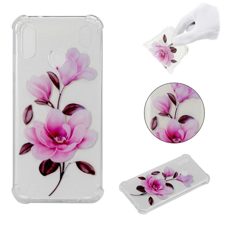 Pattern Printing Drop-Proof See-through TPU Accessory Case for Huawei P20 Lite / Nova 3e - Vivid Flower-1