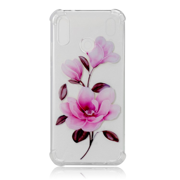 Pattern Printing Drop-Proof See-through TPU Accessory Case for Huawei P20 Lite / Nova 3e - Vivid Flower-2
