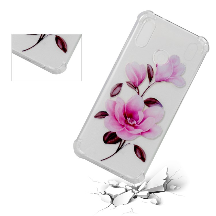 Pattern Printing Drop-Proof See-through TPU Accessory Case for Huawei P20 Lite / Nova 3e - Vivid Flower-3
