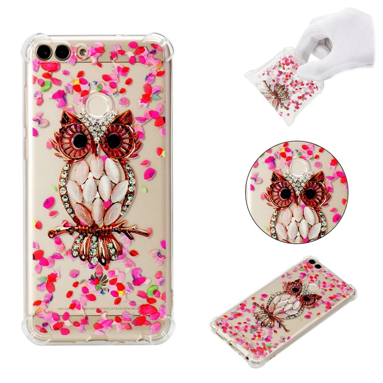 Patterned TPU Cellphone Lightweight Cover for Huawei P Smart / Huawei Enjoy 7S - Shiny Owl-1