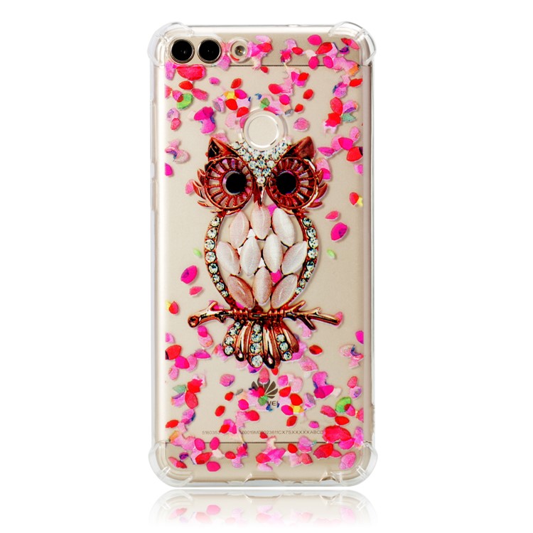Patterned TPU Cellphone Lightweight Cover for Huawei P Smart / Huawei Enjoy 7S - Shiny Owl-2