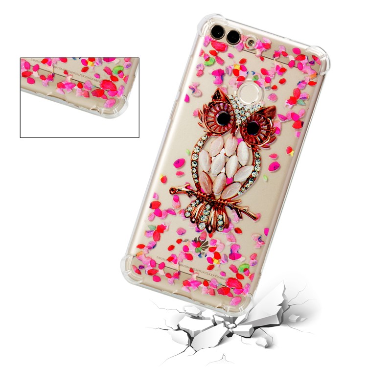 Patterned TPU Cellphone Lightweight Cover for Huawei P Smart / Huawei Enjoy 7S - Shiny Owl-3