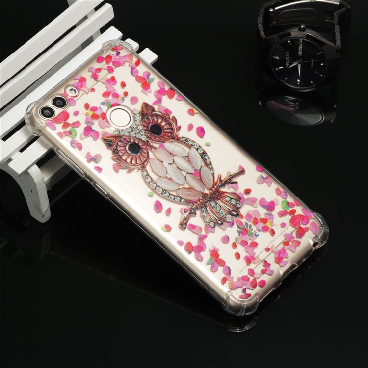 Patterned TPU Cellphone Lightweight Cover for Huawei P Smart / Huawei Enjoy 7S - Shiny Owl-6