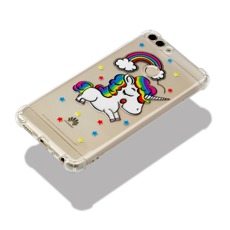 Patterned TPU Cellphone Case Accessory for Huawei P Smart / Huawei Enjoy 7S - Unicorn-5